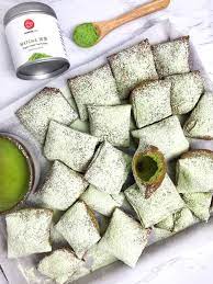 Matcha Mochi Beignets But First Boba Recipe Matcha Mochi Mochi Matcha