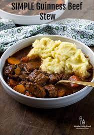 Simple Irish Guinness Beef Stew Simple Party Food Recipe In 2020 Beef Stew Recipe Easy Beef Stew Beef Stew Crockpot