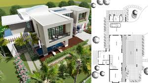 As we have mentioned that the plans we are presenting or sharing with you are not scaled it is very true, but we also ensure you that with the help of our modern luxury villa design you will get strong. 4 Bedrooms Modern Villa Design 27x15 6m Samphoas Plan