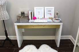 Diy Malm Vanity Makeover White And Gold Vanity