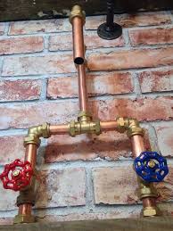 Handmade 22mm Copper Tap With Red Blue Gate Valves Etsy Copper Taps Industrial Style Rustic Bathroom Designs