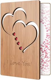 Browse a huge collection of designs! Amazon Com I Love You Anniversary Card Happy Valentines Day Card Handmade With Real Bamboo Wood Cards Wooden 5th Anniversary Gifts For Him Her Wife Husband Birthday Greeting