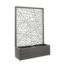 Ce banc qui est paul a été conçu par l'agence de designers crouscalogero dans cet esprit de convivialité, incarné par sa forme circulaire. Jardiniere Avec Treillis En Rotin Sulana Gris Castorama