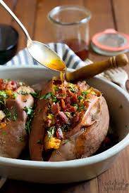 When baking whole sweet potatoes, consider the following: The Best Baked Sweet Potato Recipe Brown Butter Bacon Herbs Wicked Spatula