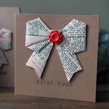 How to fold a 5 pointed origami star with step by step photos. Christmas Card Origami Bow Pretty Dandy Christmas Origami Origami Cards Homemade Christmas Cards