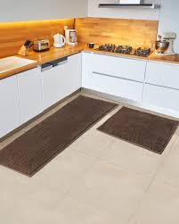 It leaves the floor as dry as my steam mop, or my spin mop does. Amazon Com Pretigo Kitchen Rugs Brown Rugs For Kitchen Floor Soft Absorbent By Chenille Material Washable Kitchen Rug Set Non Slip Kitchen Rugs And Mats 2 Pieces 17 48 17 24 Kitchen Dining