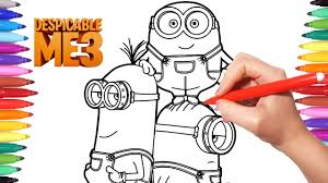 Free printable spring coloring pages. Despicable Me 3 Coloring Pages How To Draw Minions Minions Coloring Videos For Kids Youtube