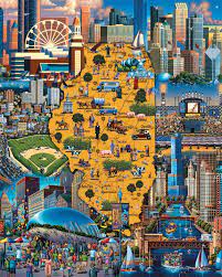 The aerial puzzles have 550 pieces and are 18 x 24 when put together. Best Of Chicago Fine Art Chicago Style Pizza American Painting City Art