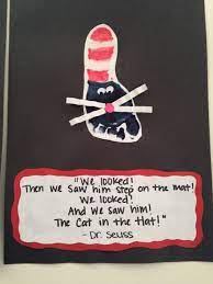 Cat In The Hat Footprint Dr Seuss Dr Seuss Preschool Dr Seuss Art Dr Seuss Activities