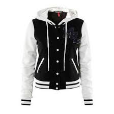Black And White Varsity Jacket Womens Black White Sleeve Letter Patch Emboridery Hoodie Baseball Varsity Jacket Jackets Clothes
