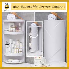 When you want to save space for vanity necessities this corner cabinet is great for bathroom curios like seashells, glass bottles or an extra roll of toilet paper. B2 Mbs 360 Rotatable Corner Cabinet Kitchen Cabinet Bathroom Rack Corner Shower Caddy Makeup Organizer Box Wall Absorbing Jewelry Makeup Storage Case Buy Online At Best Prices In Pakistan Daraz Pk