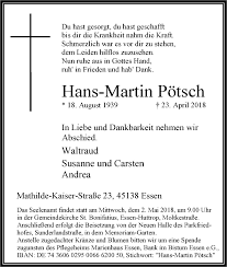 Sie brauchen unterstützung, um ihren garten individuell nach ihren wünschen und vorstellungen zu gestalten?dann sind sie bei uns genau richtig! Traueranzeigen Von Hans Martin Potsch Waz Trauer De