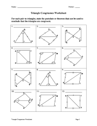 If three sides of one triangle are equal to three sides of another triangle, the triangles are congruent. Triangle Congruence Worksheet Fill Online Printable Fillable Blank Pdffiller