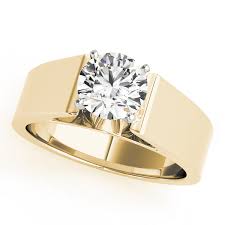 At weddingbands.com we not only guarantee our plain wedding bands are of the highest quality but we. Engagement Ring Wide Band Classic Solitaire Cathedral Engagement Ring Yellow Gold Es75yg