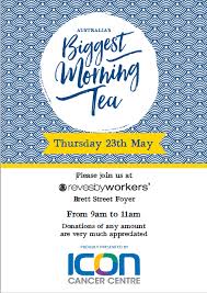 This year we're hoping to get more people involved and raise over $13 million, to fund research, prevention and support services for those affected by cancer. Australia S Biggest Morning Tea Revesby Workers Club