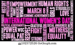 Happy womens day text greeting with blue and pink flowers png vector clipart transparant background. International Womens Day Clip Art Royalty Free Gograph