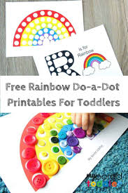 Use any objects, such as stickers, dot markers, playdough, and count while having fun! Free Printable Do A Dot Rainbow Activity My Bored Toddler
