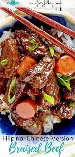 Braised Beef Filipino Chinese Style Recipe Beef Chunks Recipes Braised Beef Braised Beef Recipes