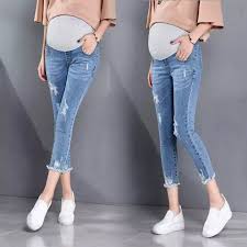 817 7 10 Length Summer Autumn Fashion Maternity Jeans High Waist Belly Skinny Pencil Pants Clothes Pregnant Women Pregnancy
