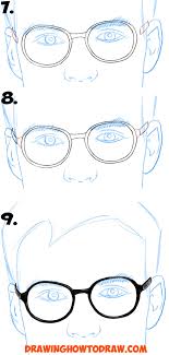 How To Draw Glasses On A Person S Face From All Angles Side Profile Front And Side Views Easy Step By Step Drawing Tutorials How To Draw Step By Step Draw