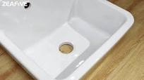 Zeafive High Back 10 Gal. 24 in. W x 20 in. D x 17 in. H Wall Mount  Laundry/Utility Sinks in White with Accessory ZLS2420