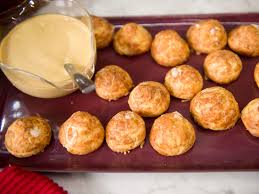 Gougeres With Gruyere Mornay And Beer Mustard Recipe Food Network Recipes Holiday Appetizers Recipes Food