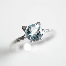 Cat Lover Wedding Ideas You Need To See Right Meow Aquamarine Engagement Ring White Gold Aquamarine Engagement Ring Blue Engagement Ring Aquamarines
