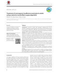 Pdf Treatment Of Convergence Insufficiency Exotropia In Adults Using A Selective Muscle Fiber Surgery Algorithm