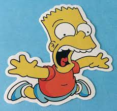 The Simpsons Screaming Wipeout Bart Simpson Skateboard Laptop Car Bumper Decal Bart Simpson Bart Simpson Drawing Sticker Graffiti