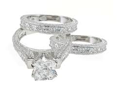 Vintage Style 3 Ring Wedding Ring Set Gorgeous Edwinearls Vintage Affordable Wedding Ring Set Wedding Ring Sets Types Of Wedding Rings
