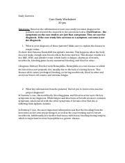Genetic Disease Case Study Docx Emily Garrison Case Study Worksheet 20 Pts Directions Based On The Information In Your Case Study You Must Diagnose Course Hero