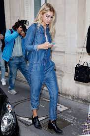 Relevance lowest price highest price most popular most favorites newest. Women S Blue Denim Jumpsuit Black Leather Ankle Boots Navy Leather Crossbody Bag Lookastic