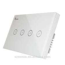 Smart Wi Fi Switch Button Glass Panel 4 Gang Us Touch Light Switch Panel Wifi Alexa Echo Wall Switch 110 240v Touch Light Switch Light Switch Wifi Gadgets