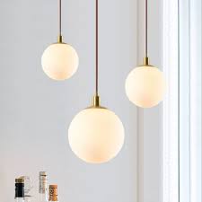 Personality Brass Cream Glass Ball Pendant Light Modern Pendant Lamp Nightlight Kitchen Lighting Fixture Bedside Hanglamp Pendant Lights Aliexpress