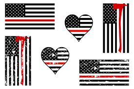 Free icons of fire truck in various design styles for web, mobile, and graphic design projects. Fire Dept Red Line Flag Svg 99179 Cut Files Design Bundles