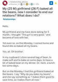 Has anyone heard of/tried this brand new catholic dating site called catholic chemistry? Reddit Relationship Thread About Baked Beans Is Moronic Trolling Mastery Reddit Funny Funny Dating Quotes Relationship