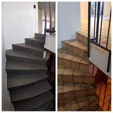 Oft ist es üblich für eine treppe, keramikfliesen in den standardgrößen zu. Alte Treppe Fugenlos Gespachtelt In Betonoptik Der Gestaltungsmaler