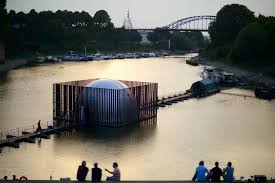 Mobile Domed Bridge Splits In Half To Form Both Separate And Shared Spaces Duisburg