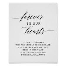 Forever In Our Hearts Memorial Wedding Sign Zazzle Com In 2021 Wedding Memorial Wedding Memorial Sign In Loving Memory Quotes