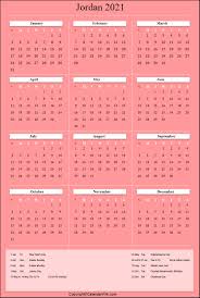 Google provides a list of interesting calendars which you can add to your google calendar account, including holiday. Printable Jordan Calendar 2021 With Holidays Public Holidays