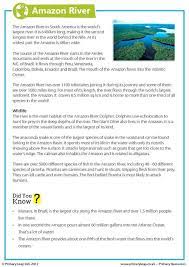 Primaryleap Co Uk The Amazon River Worksheet Geography Worksheets Science Quotes Geography Lessons