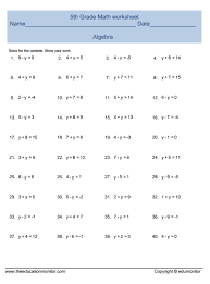 5th Grade Edumonitor Algebra Worksheets Algebra Worksheets