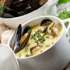 Moules A La Creme Et A L Estragon Afrikaanse Recepten Visgerechten Mosselen