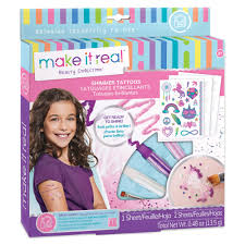 Shimmer tattoos may still be found for sale on amazon or ebay. Make It Real Shimmer Tattoos Temporary Tattoos For Girls Diy Temporary Tattoo Kit For Tweens Including Beauty Tape Sheets Glitter Powders Glitter Brush And Gemstones Buy Online In Angola At Desertcart 69218187