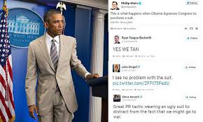 Journalists were shocked by president obama's decision to wear a tan suit thursday as he delivered a statement from the white house on the islamic state in. White House Says Barack Obama Stands Squarely Behind His Decision To Wear Tan Suit Daily Mail Online