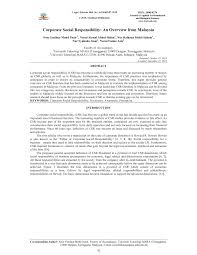 Corporate social disclosure (csd) may have the potential to strengthen stakeholder relationships as reporting promotes corporate transparency and instills greater confidence and trust amongst stakeholders. Pdf Corporate Social Responsibility An Overview From Malaysia