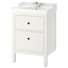 Hemnes Rattviken حامل حوض بدرجين أبيض حنفية Runskar Ikea