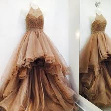 Halter Beading Long Prom Dress Halter Neck High Low Crystal Champagne Prom Dress Long Crystal High Low Evening Dress Champagne Crystal Party Gown High Low Prom Dresses Champagne Prom Dress Popular Prom Dresses