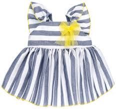 Vestido estampado loros y mariposas, con doble volante en bajo vestido en tul superpuesto. Lappepa Moda Infantil Conjunto Nina 2 Piezas Rayas Azules Lazos Amarillos Missbaby