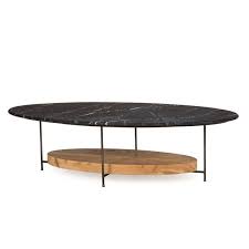 Industrial Rustic And Modern Aesthetics Are Combined In This Striking Oval Shaped Coffee Table Wh Coffee Table Marble Tables Design Black Marble Coffee Table